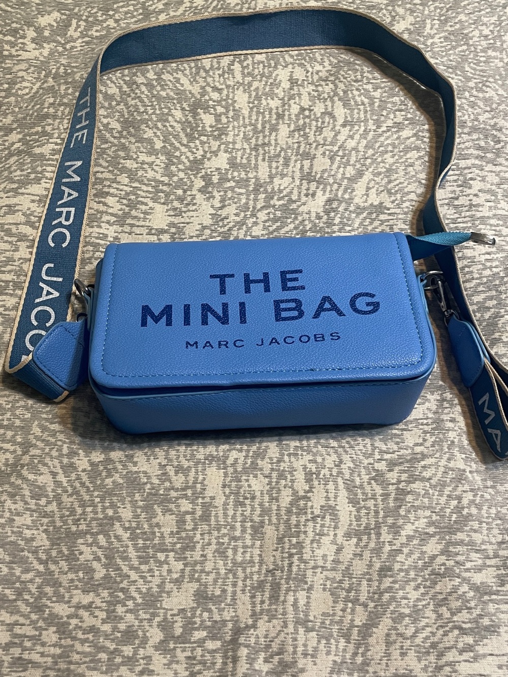 Marc Jacobs Blue The Mini Bag Crossbody with Branded Strap